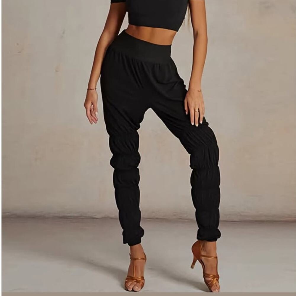 Danceand Sway Z Women's Black High Waist Pants Dance Wear Performance Size Small